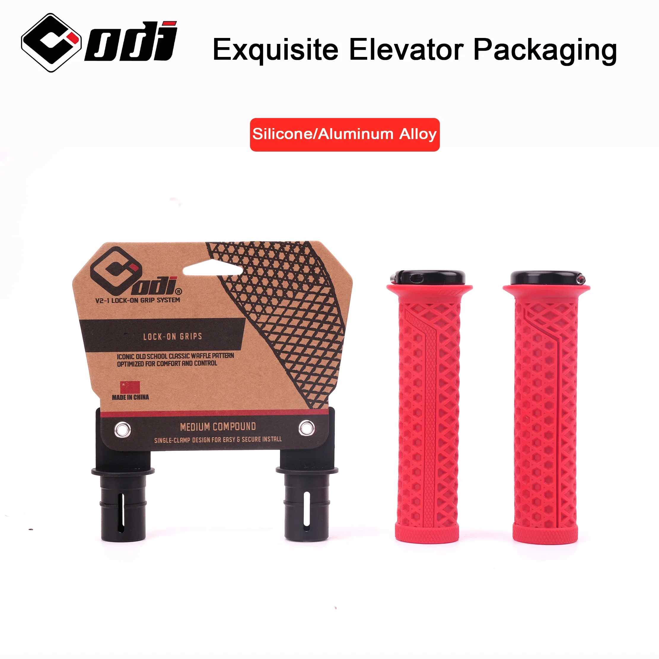 ODI VS-21 Lock-On Bicycle Handlebar Grips Anti-Slip Silicone Cover with Waffle Pattern for Shock Absorption on Mountain Bikes image 6