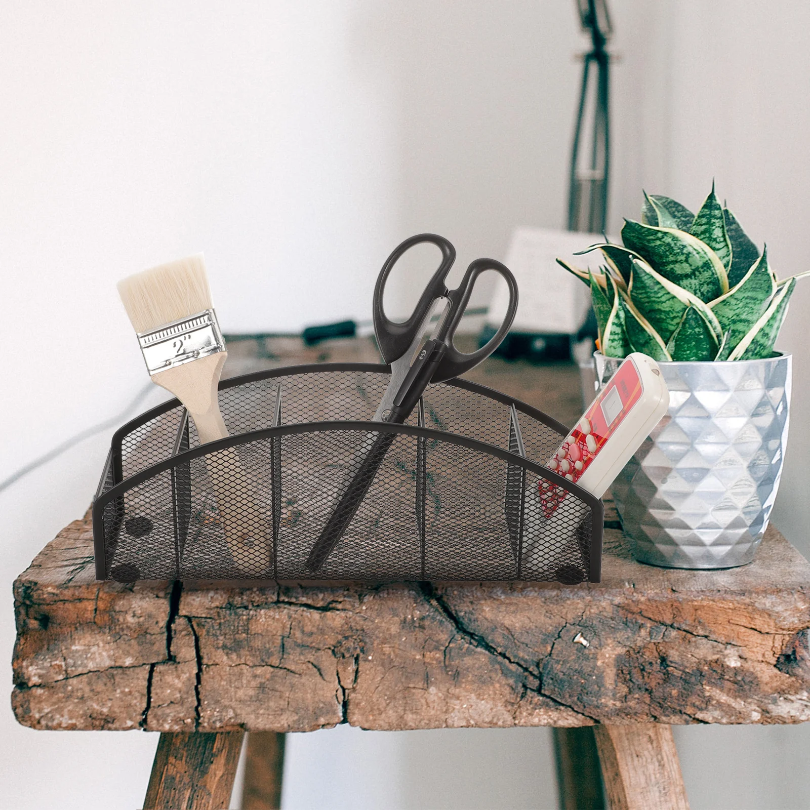 شبكة معدنية حامل قلم منظم مكتب كوب رصاص للقرطاسية فرشاة للمكياج تخزين سطح المكتب مكتب التموين #2