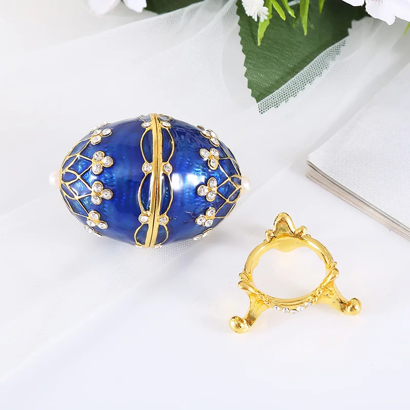 European style Russian Easter egg jewelry box enamel craftsmanship