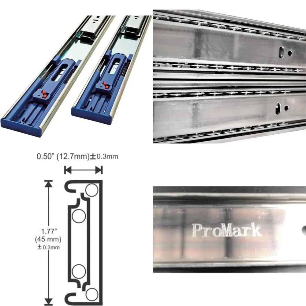 

Full Extension Soft Close Side Mount Drawer Slides 100LB Capacity 14 Inches 10 Pack