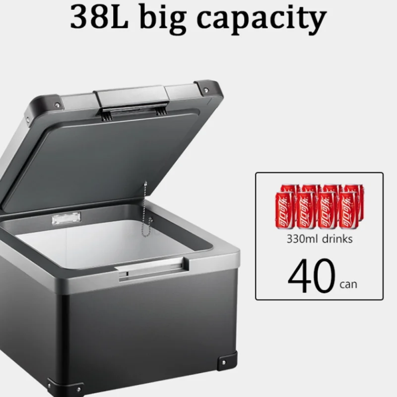 High Quality 24V Car Refrigerator R134A 38 Liters Minus 18 Centigrade Truck Fridge Hot Selling