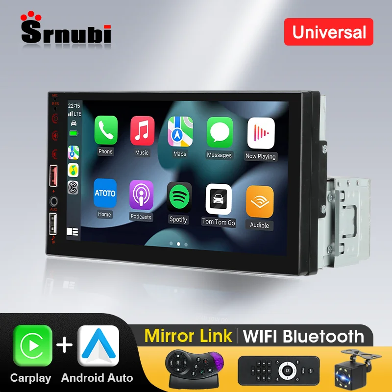 

7 Inch Car Radio 1 Din MP5 Player Carplay&Android Auto Multimedia FM Aux Input Bluetooth WIFI Mirror Link Universal Autoradio