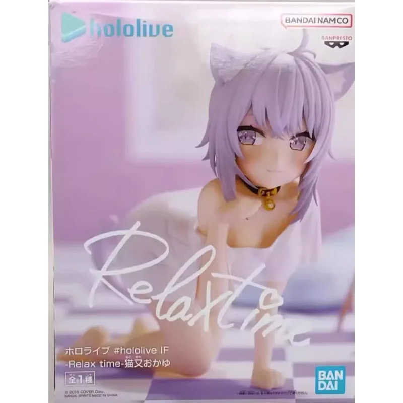 BANDAI BANPRESTO Original hololive Relax Time Okayu Nekomata Anime Action PVC Figure Complete Model Toys Boys Ornaments Gift