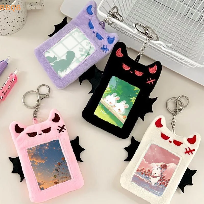 *1Pcs Students Idols Photos Protective Cover Cartoon Devil Plush Photocard Case Photo ID Credit Band Card Holder Card Case
