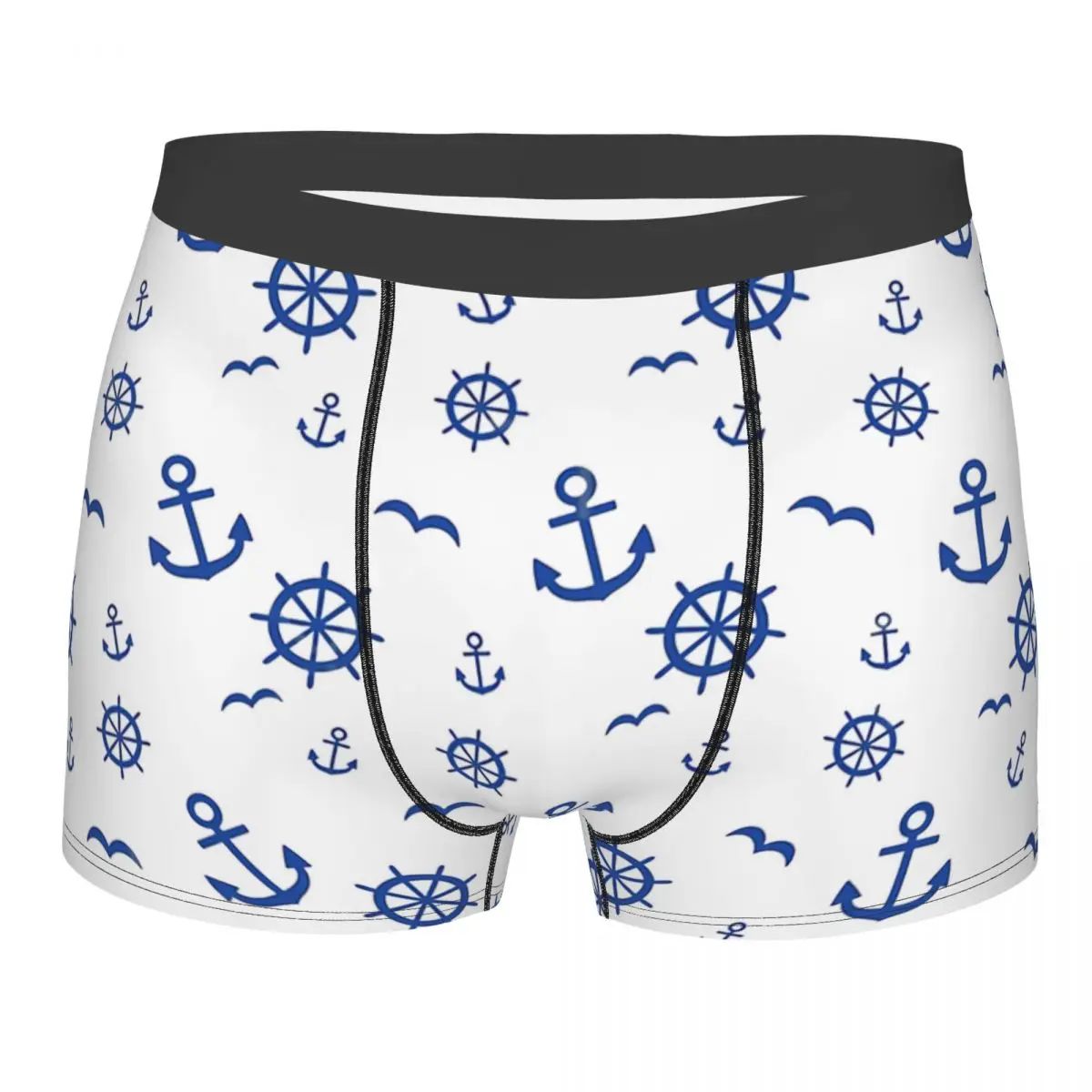 Anchor Maritime Pattern Sring Wheel Seagulls Underpants Cotton Panties Man Underwear Sexy Shorts Boxer Briefs