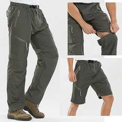 Summer Removable Quick-drying Hiking Pants Men's Waterproof Trousers for Mountain Camping Trekking Leisure Travel Shorts dropshi
