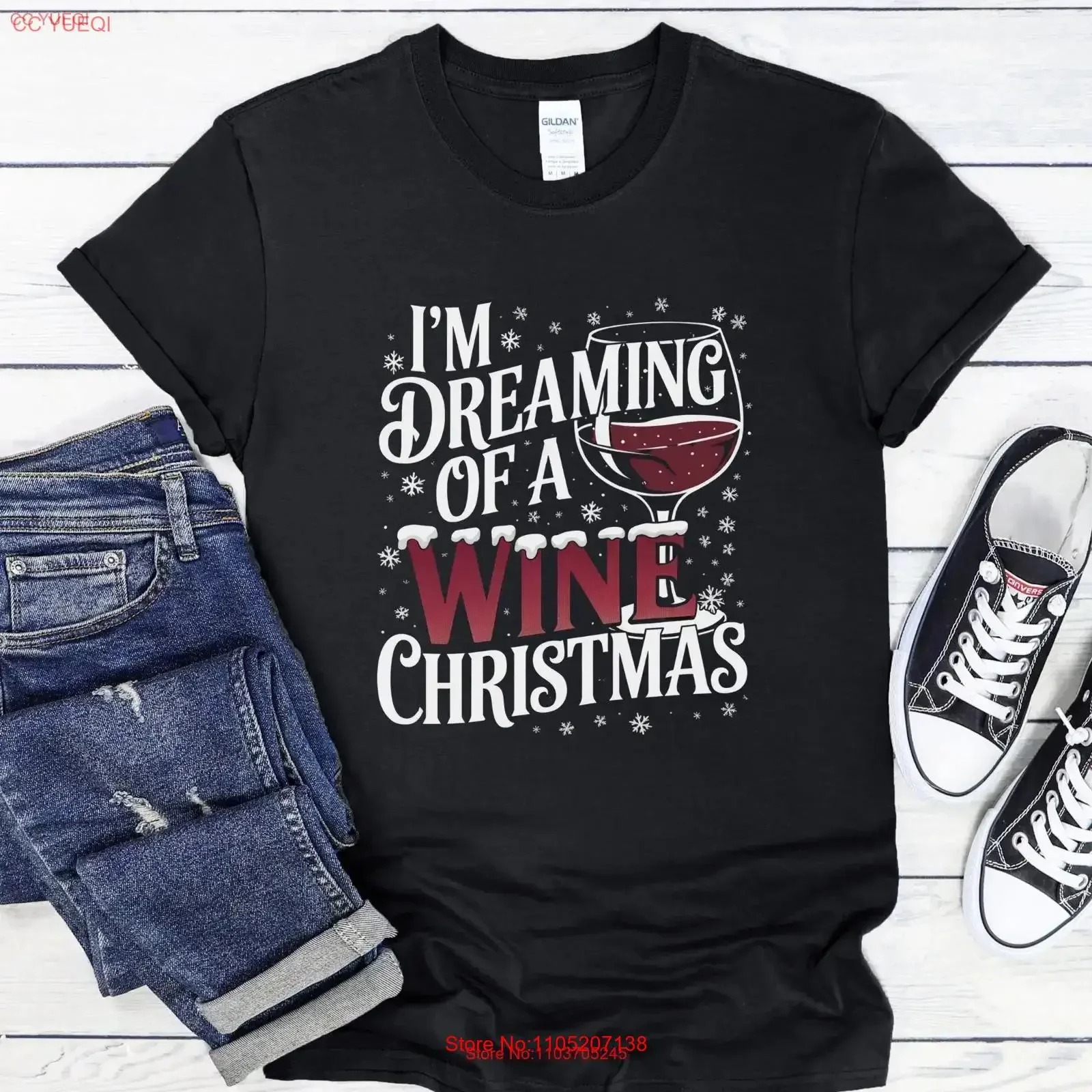 

I'm Dreaming Of A Wine Christmas T Shirt Funny Festive For Lovers Party vintage Washed Versatile fashion streetwear Breathable