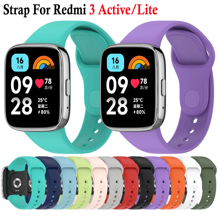 Image of Armband für Xiaomi Redmi Watch 3 Active/Lite, Silikonarmband für Redmi 3 Lite/Active, Ersatz-Uhrenarmband