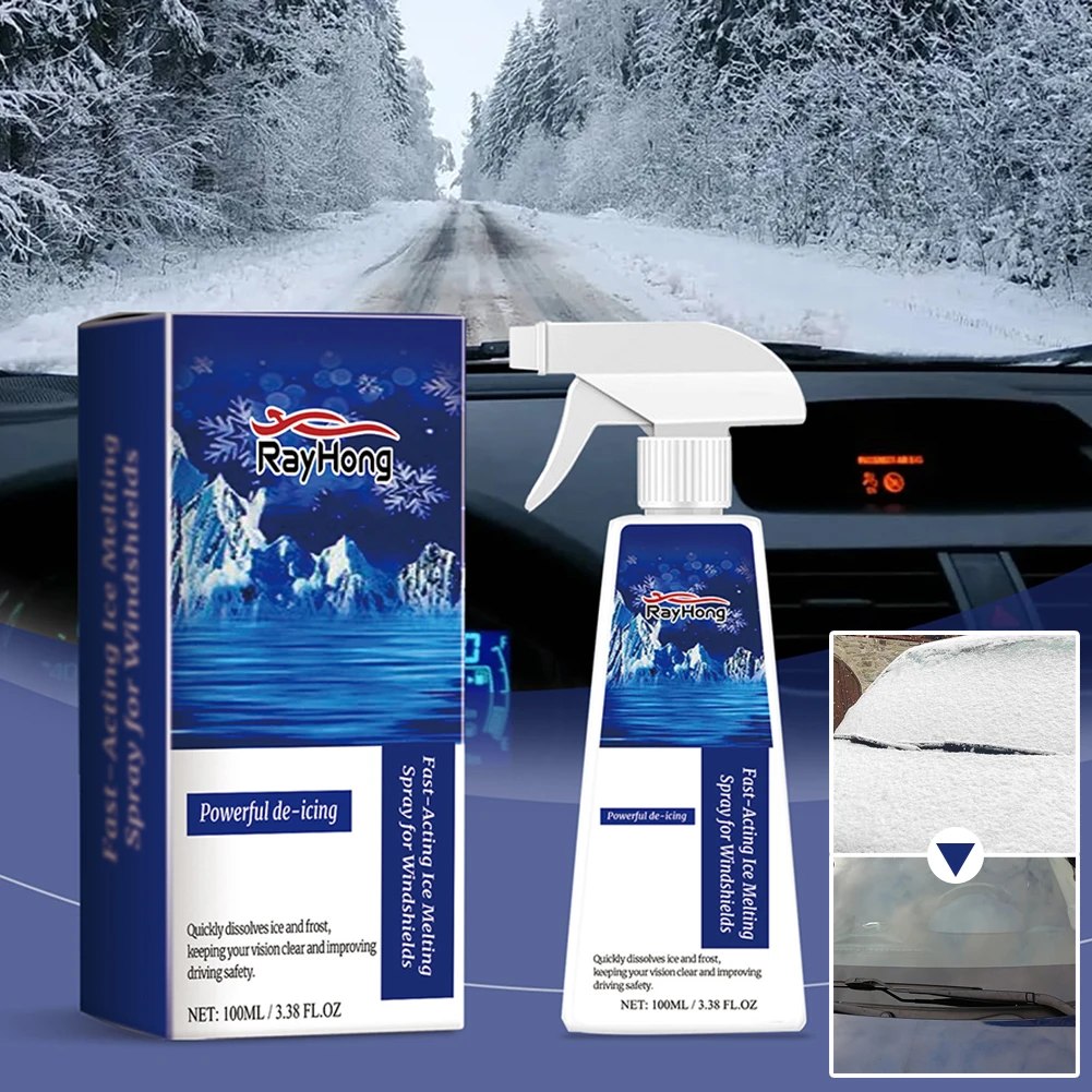 100ml Deicer Spray For Car Windshield Auto Window Rapid Ice Snow Melting Removal Agents For Truck SUV  For Winter Car