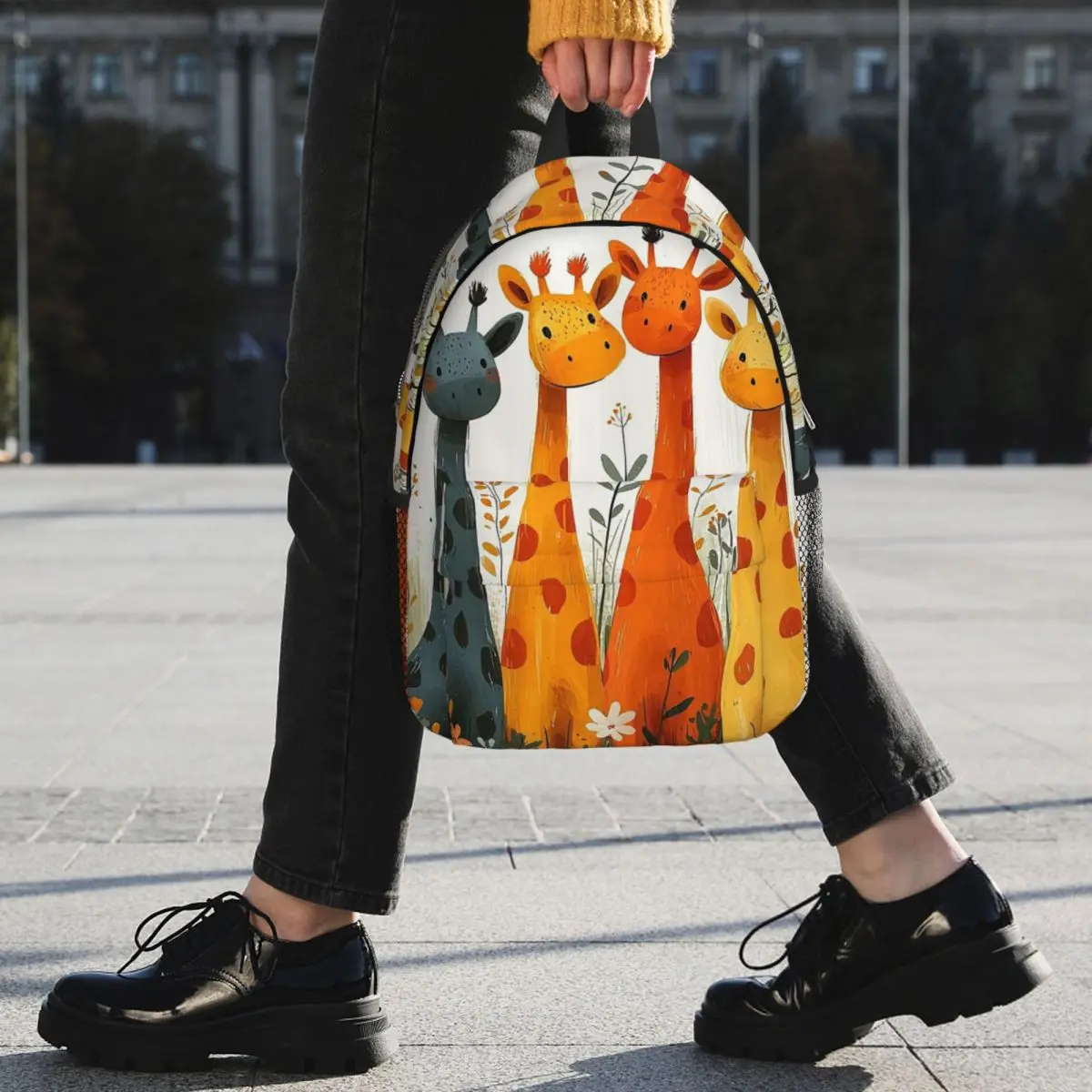 Giraffe Family Design Backpack Student BookBag Children School Bag Computer Shoulder Bags for Men Women