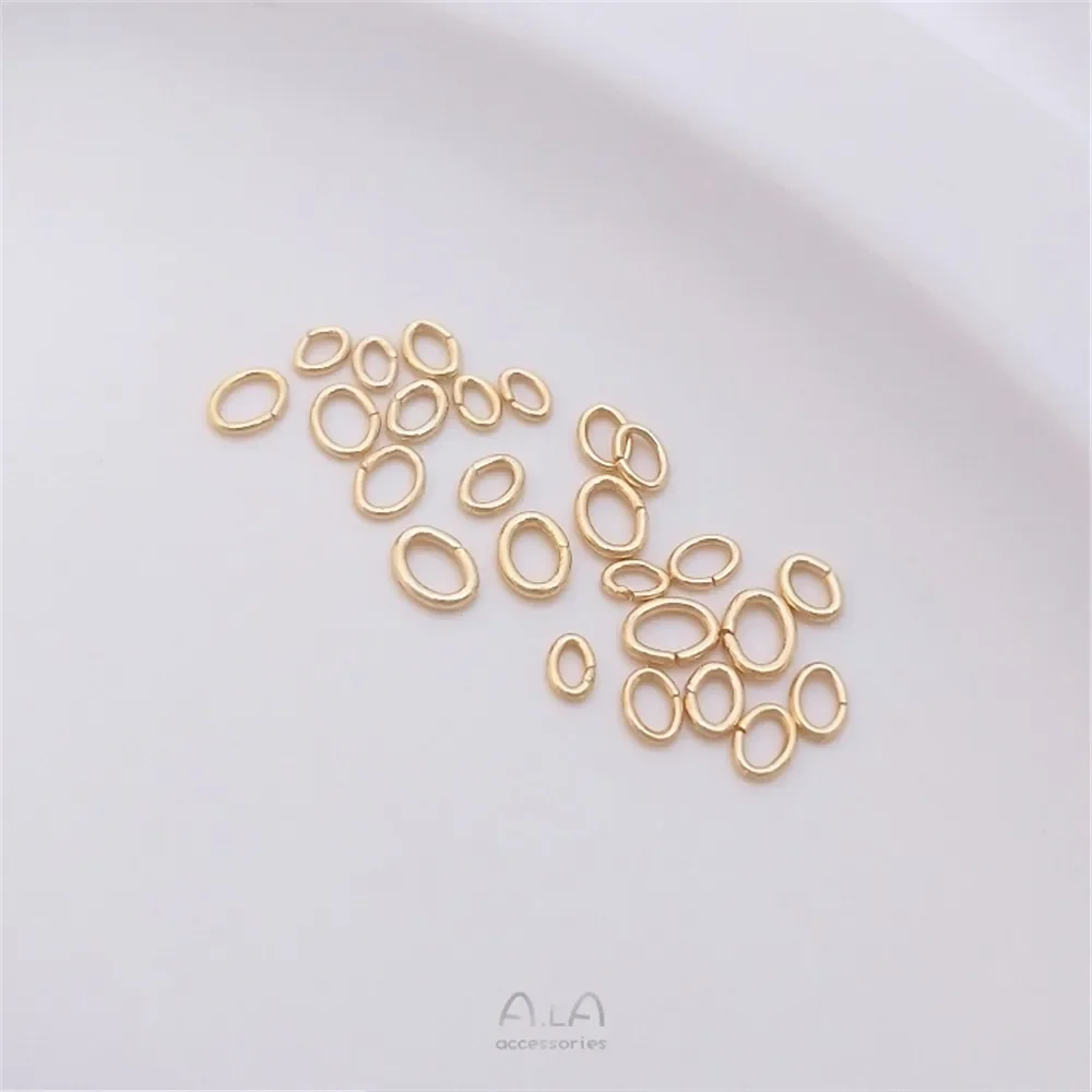 

Open loop 14K gold Oval Single loop bracelet necklace Finishing connection ring diy handmade jewelry accessories