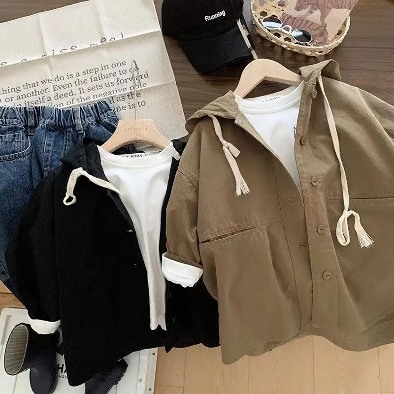 Spring Autumn Children oversized trench Jackets Boys Girls long style loose Outwears Coats 2024 New