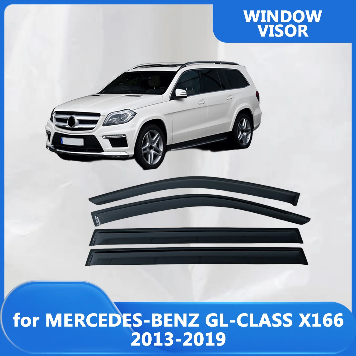 

Дефлекторы окон (ветровики) для MERCEDES-BENZ GL-CLASS X166 2013-2019: защита от дождя и ветра, накладки на двери, вентиляционные шторки