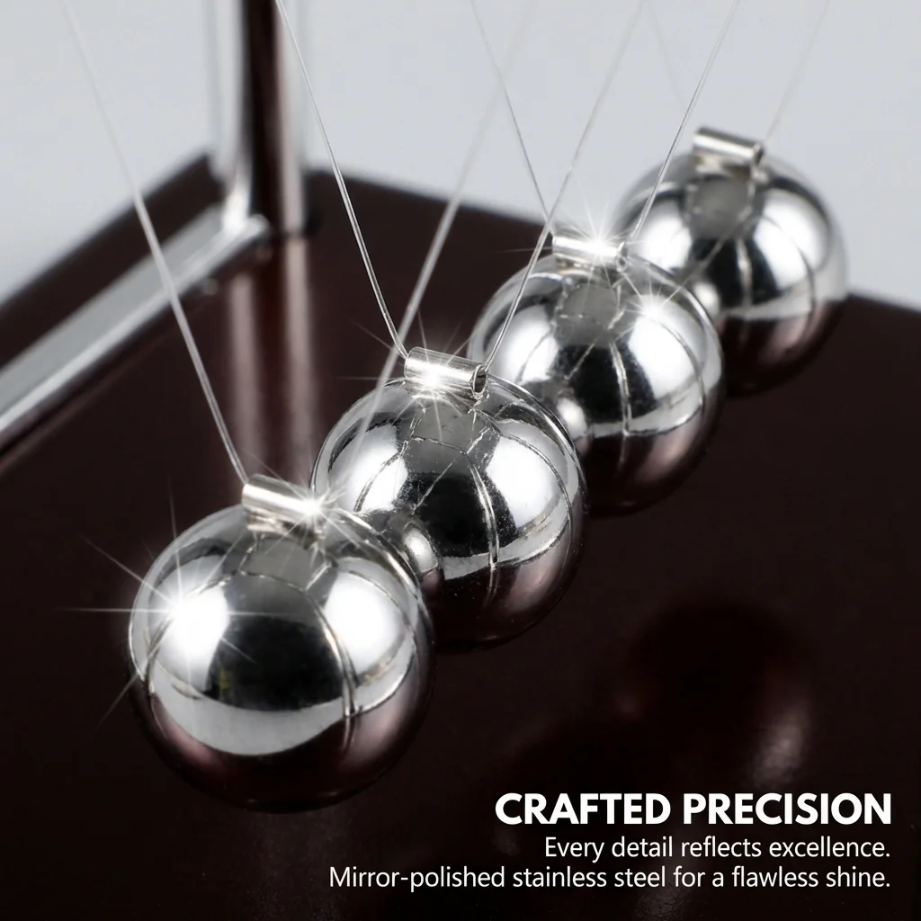 Newton Cradle Balance Pendulum Ball Physics Science Toy Home Desktop Decoration Stress Relief Office Ornament Holiday Gift view 5