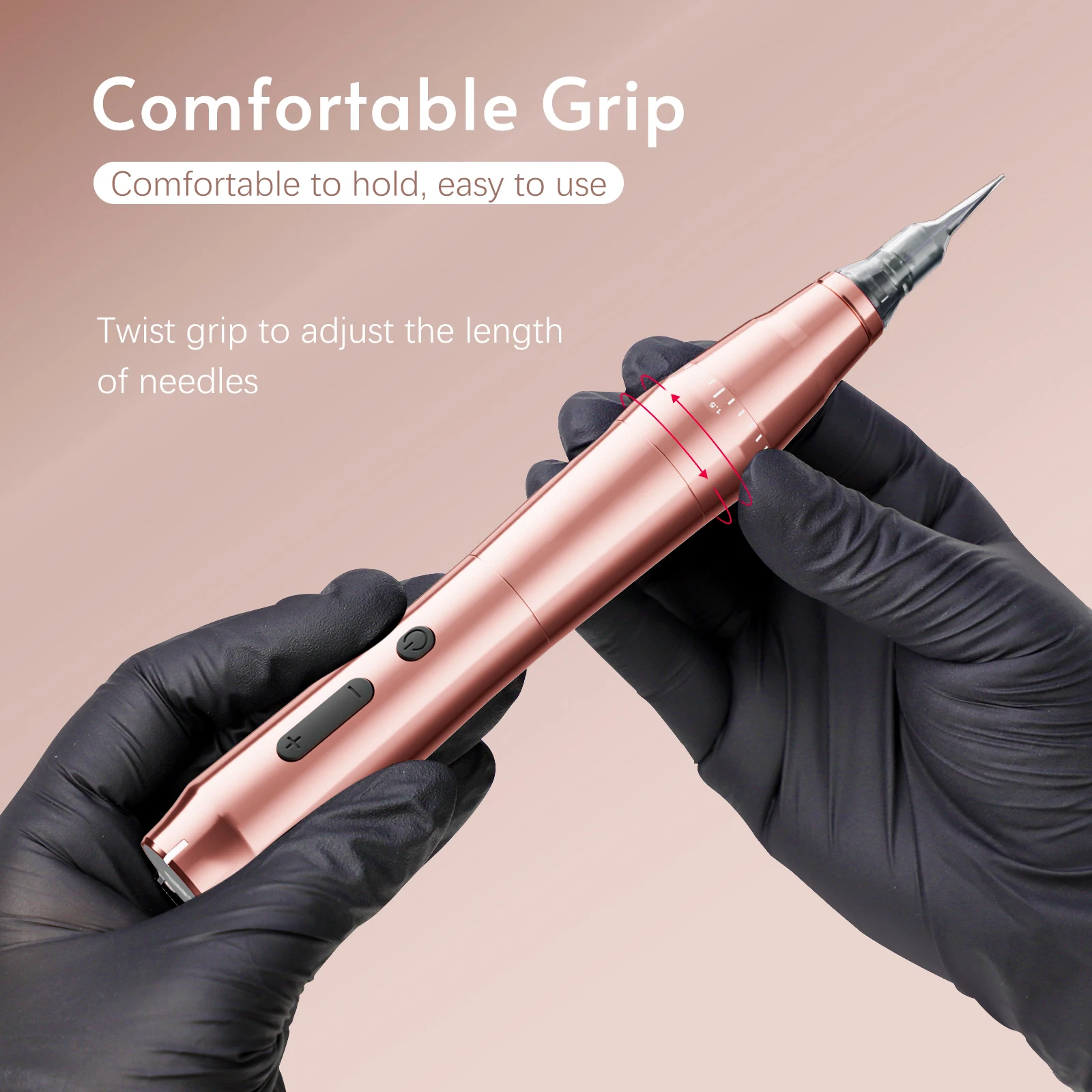 Wireless Tattoo Pen Machine with 2 Battery Rotary Tattoo Gun Pink Permanent Makeup Tattoo Machines Device Kit Eyebrow Pen