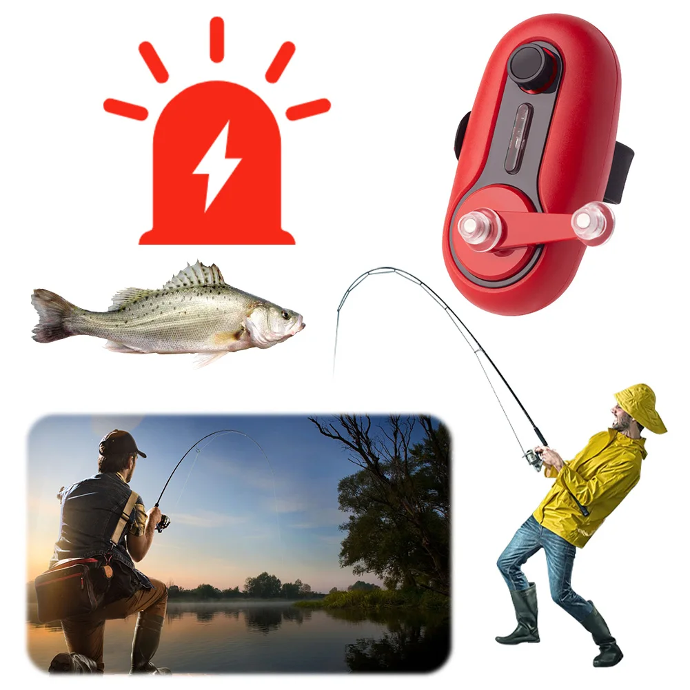 Electronic Fishing Bite Sound Alarm Alert Bell Sound and Light Fish Bite Alarm Fishing Rod Alarm Bell Clip Fishing Accessories