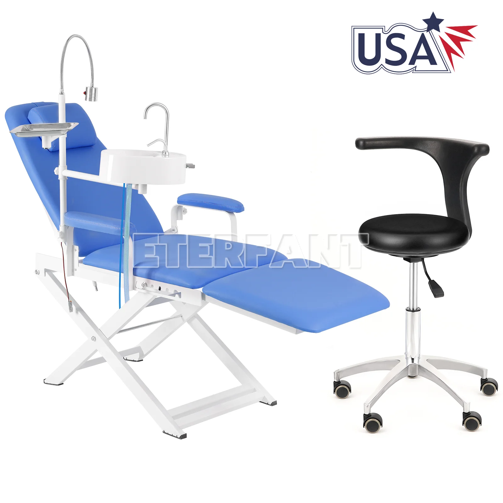 

Табурет для стоматологического врача, мобильный стул, черный/эrgonomic, складной портативный стул со светодиодной подсветкой, регулируемая высота и угол