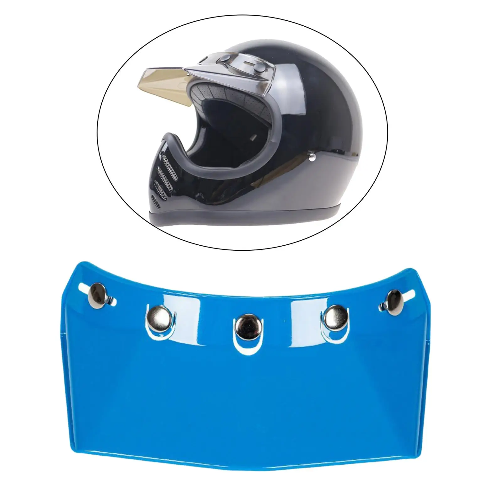 

Motorcycle Helmet Visor Peak 5-Snap Open Face Spare Parts Replaces