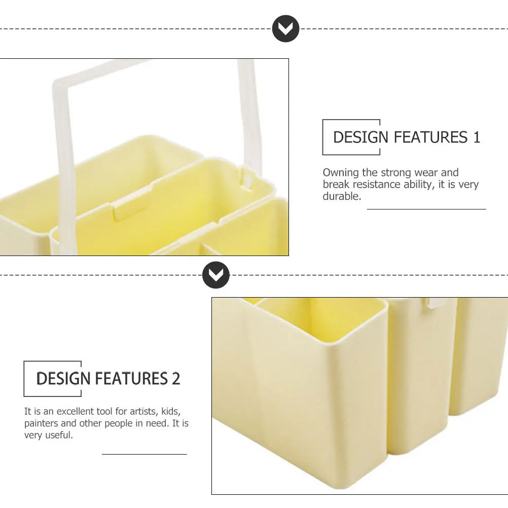 

Portable Brush Cleaning Bucket Three-in-One Plastic Washer for Artists Kids Beginners Painting Brush Holder Wash Mix Store Use