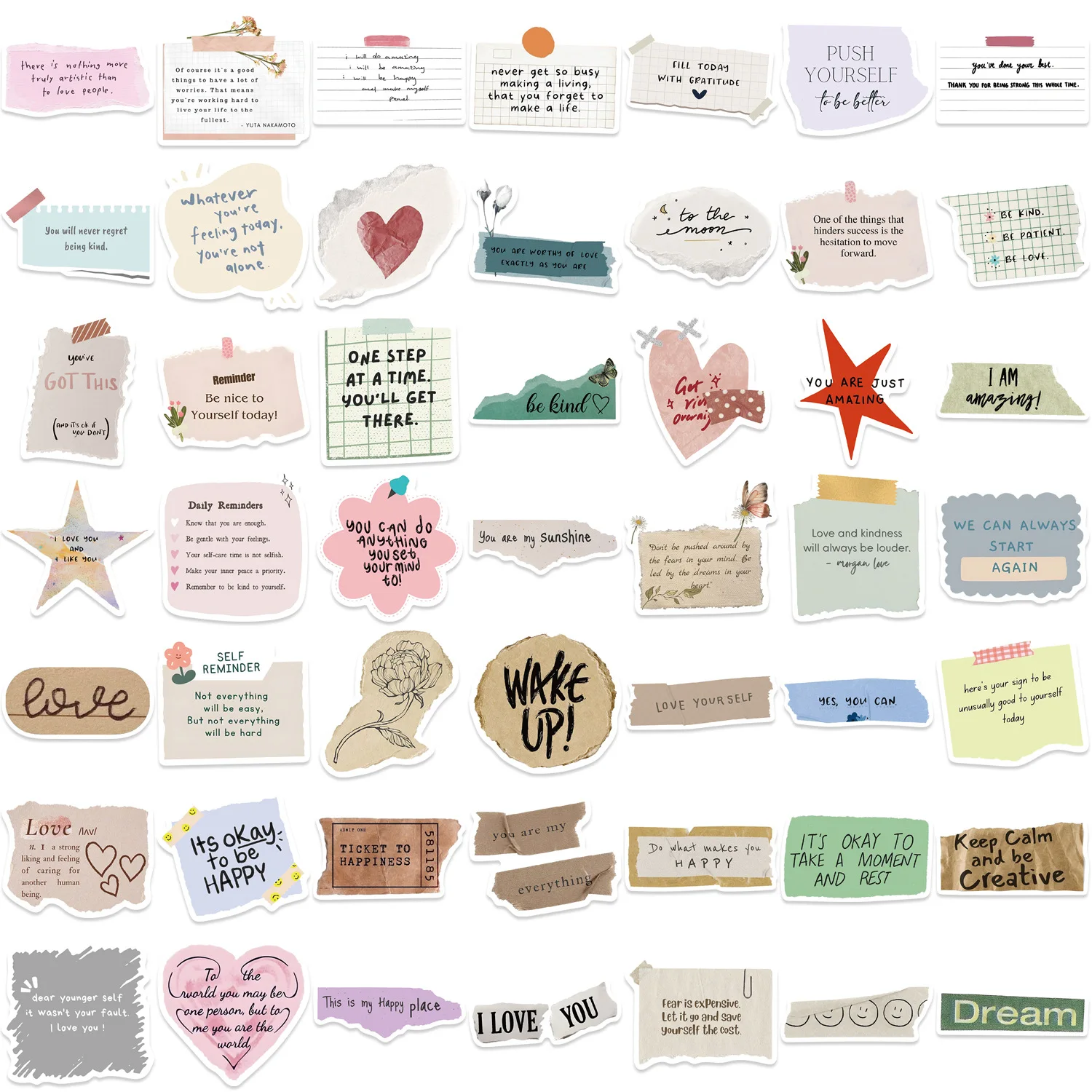 50PCS Fragmented text Retro Doodle Stickers Nostalgia Laptop Luggage Cartoon Cool Skateboard Graffiti Art Picture Phone Stickers