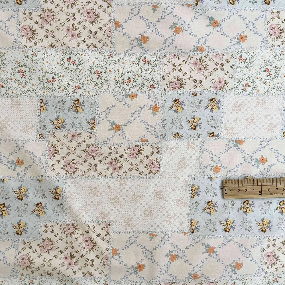 140 x 50 cm Baumwolle, 60er-Jahre-Digitaldruckstoff, elegantes Blumen-Patchwork für Taschen, Kinder- und Damenbekleidung, Nähtuch – Detail 16