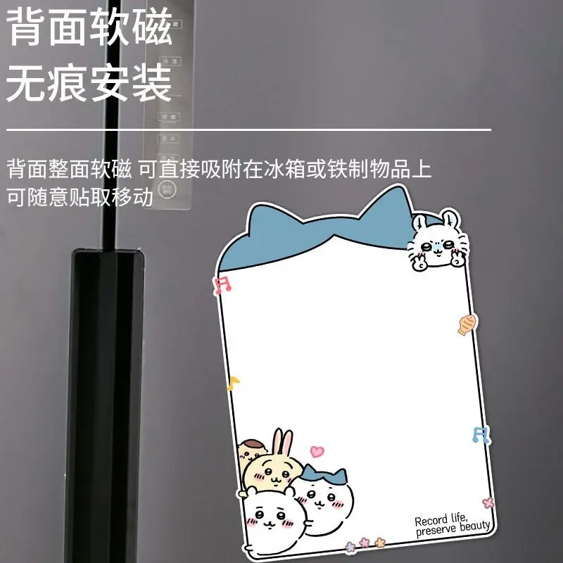 Imán para nevera con diseño de Chiikawa, pizarra blanca con fuerte poder magnético, pizarra de escritura reutilizable, se puede limpiar y usar para dejar mensajes, ideal para decorar el hogar y como regalo.