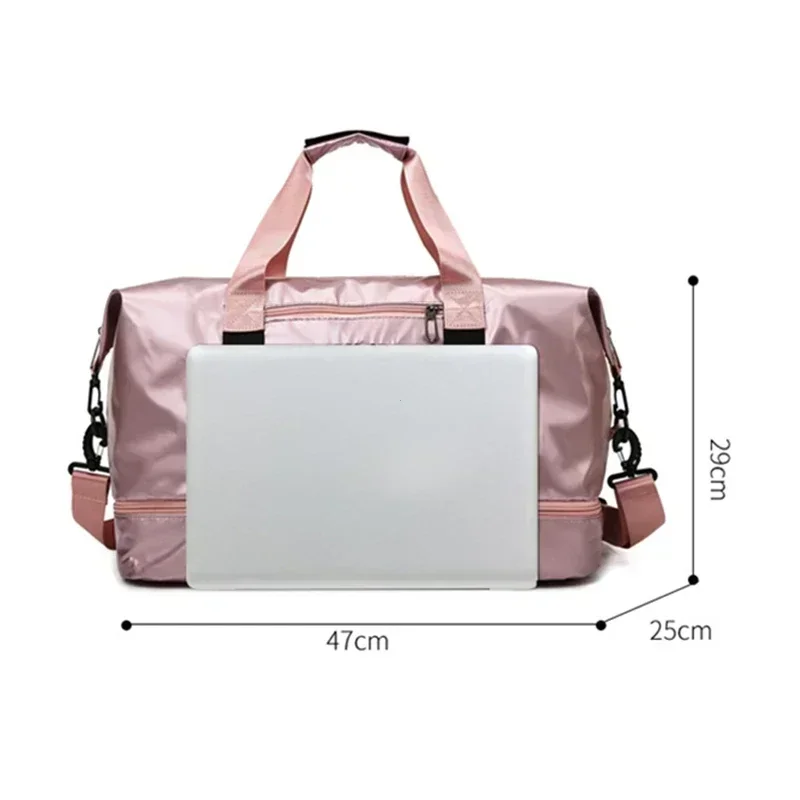 Bolso de gimnasio de gran capacidad para mujer, moda nacarada, con bolsa para zapatos, impermeable, bolsa de viaje para Yoga