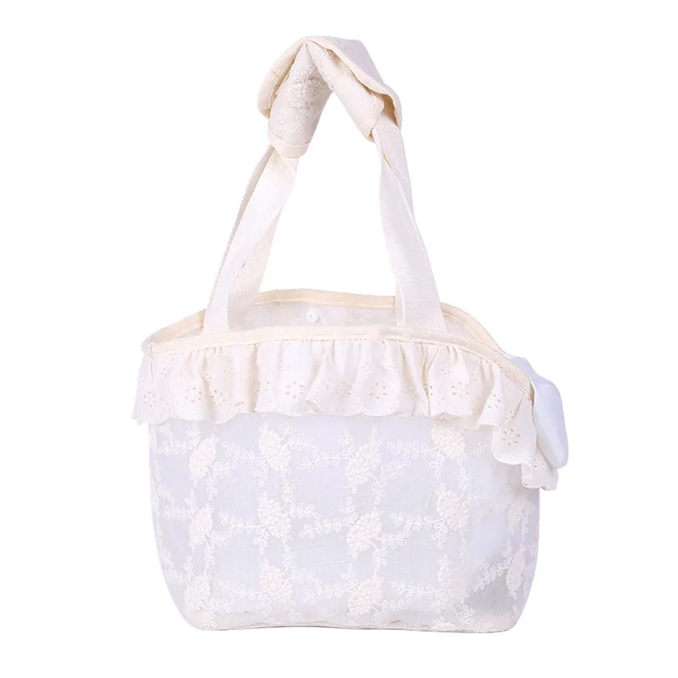 Imagem -06 - Hanpanda-portátil Double-layer Lace Mesh Bolsa para Outing Respirável Cat Bolsa Shopping Bolsa Removível e Lavável Small Dog Bolsa Versão Coreana