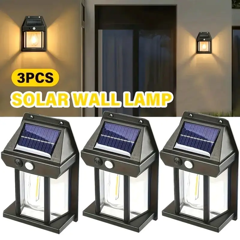 

1/2/3 шт. солнечные настенные светильники с интеллектуальными датчиками движения, подходящие для уличных крыльцо на дворах