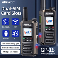 ABBREE GP-18 2G/3G/4G Zello Walkie Talkie Dual Sim Card Slots Global POC Android Bluetooth WIFI Unlimited Distance Network Radio