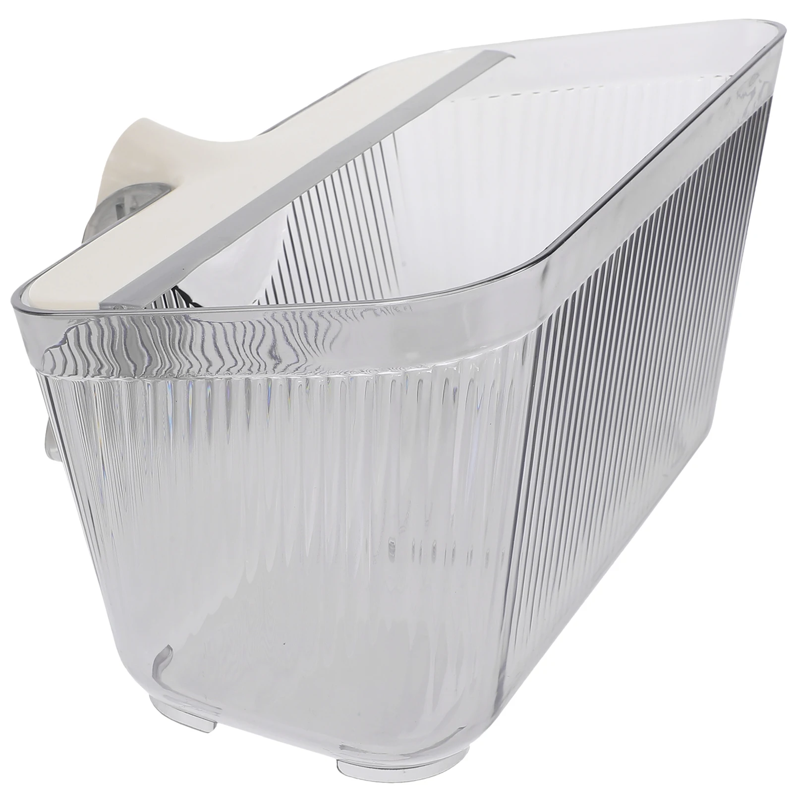 

Multifunctional Trash Can Cream White Desktop Garbage Bin Kitchen Office Waste Container Scraper Compact Small for Home School