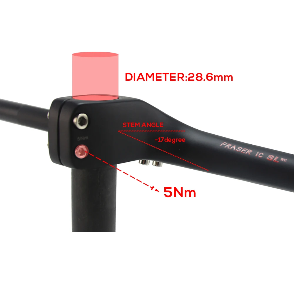 SYNCROS Carbon Fiber MTB Handlebar Bicycle Riser -17 Degree Black Matte Bike Handle 580~800mm Free Gift Carbon Kettle Holder