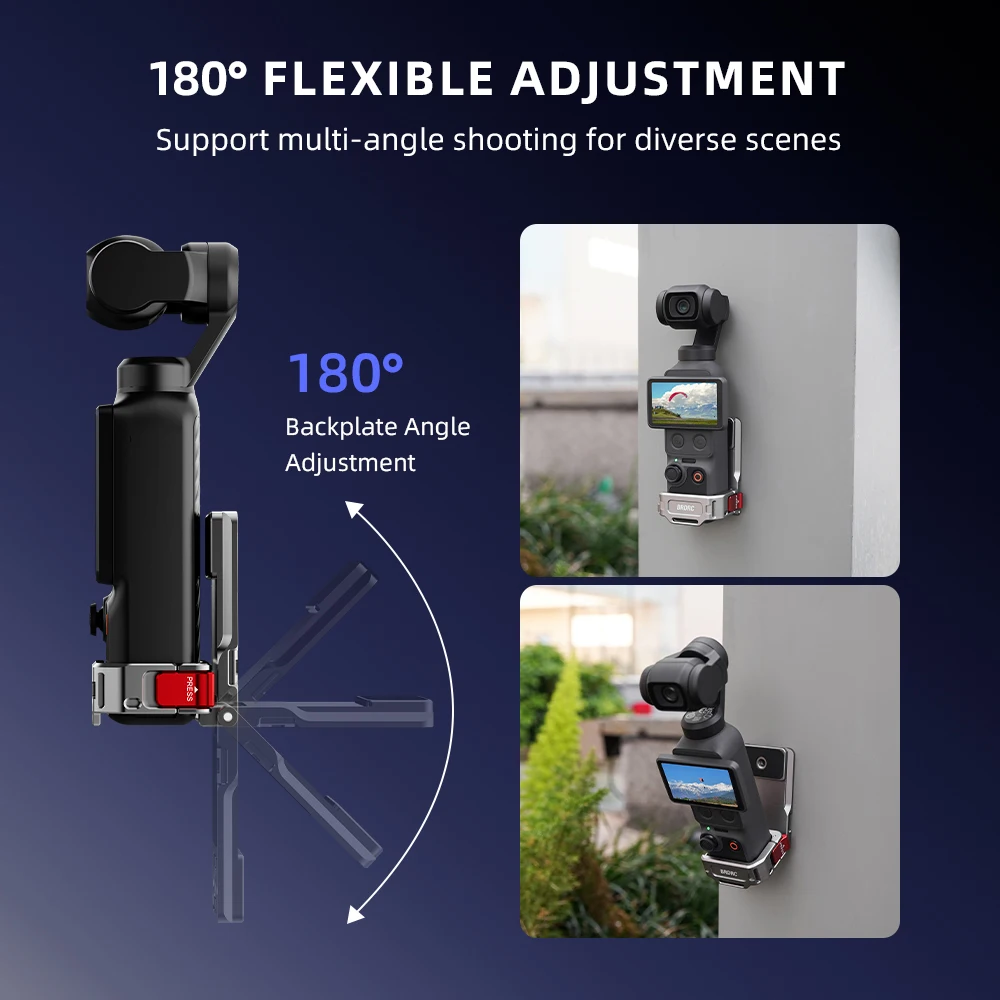 BRDRC Magnetic Mount for DJI Osmo Pocket 4P/4/3 Clip Holder Mount Cycling/V-log/Multifunctional Desktop Base Camera Accessories