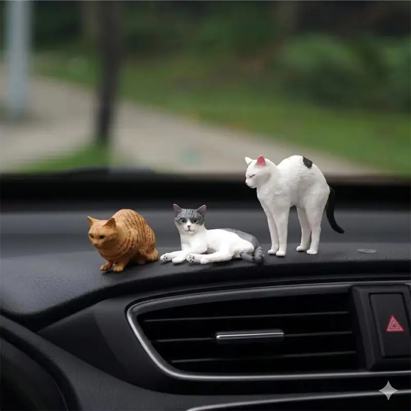 Simulated Cat Car Decoration Lovely Kitten Ornament Perfect Gift for New Drivers Fit Car Door Window Edge Commute Companion