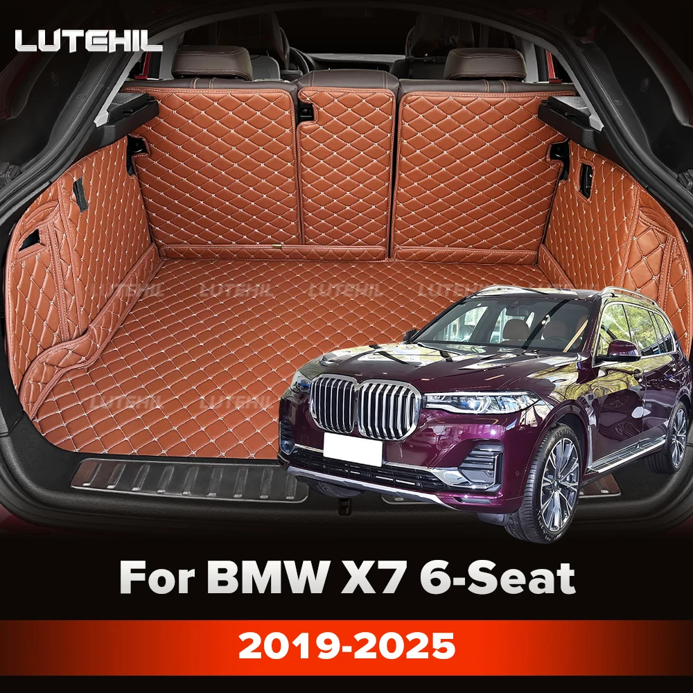 Cargo Liner For BMW X7 6-Seat 2019-2025 24 23 22 Car Trunk Mats Carpet With Backrest Protectors Cargo Mat Accessories Waterproof