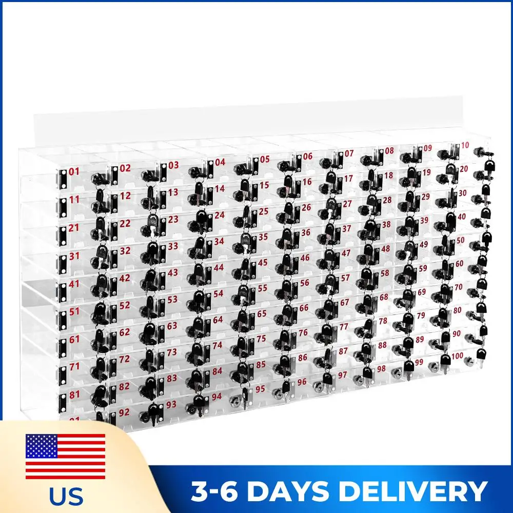 

Шкафчик для хранения телефонов на 100 ячеек с замками и ключами, органайзер для телефонов из прозрачного акрила для школы, фабрики, офиса