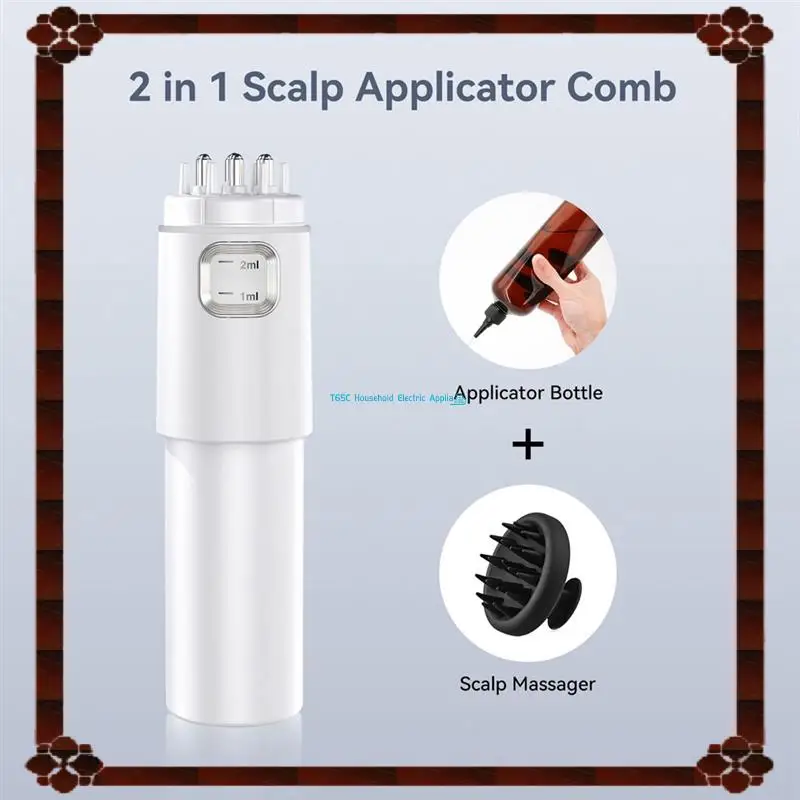 2In1 فرشاة تدليك فروة الرأس للطب زيت طبيعي مصل زيت فروة الرأس قضيب لنمو علاج الشعر 1 قطعة