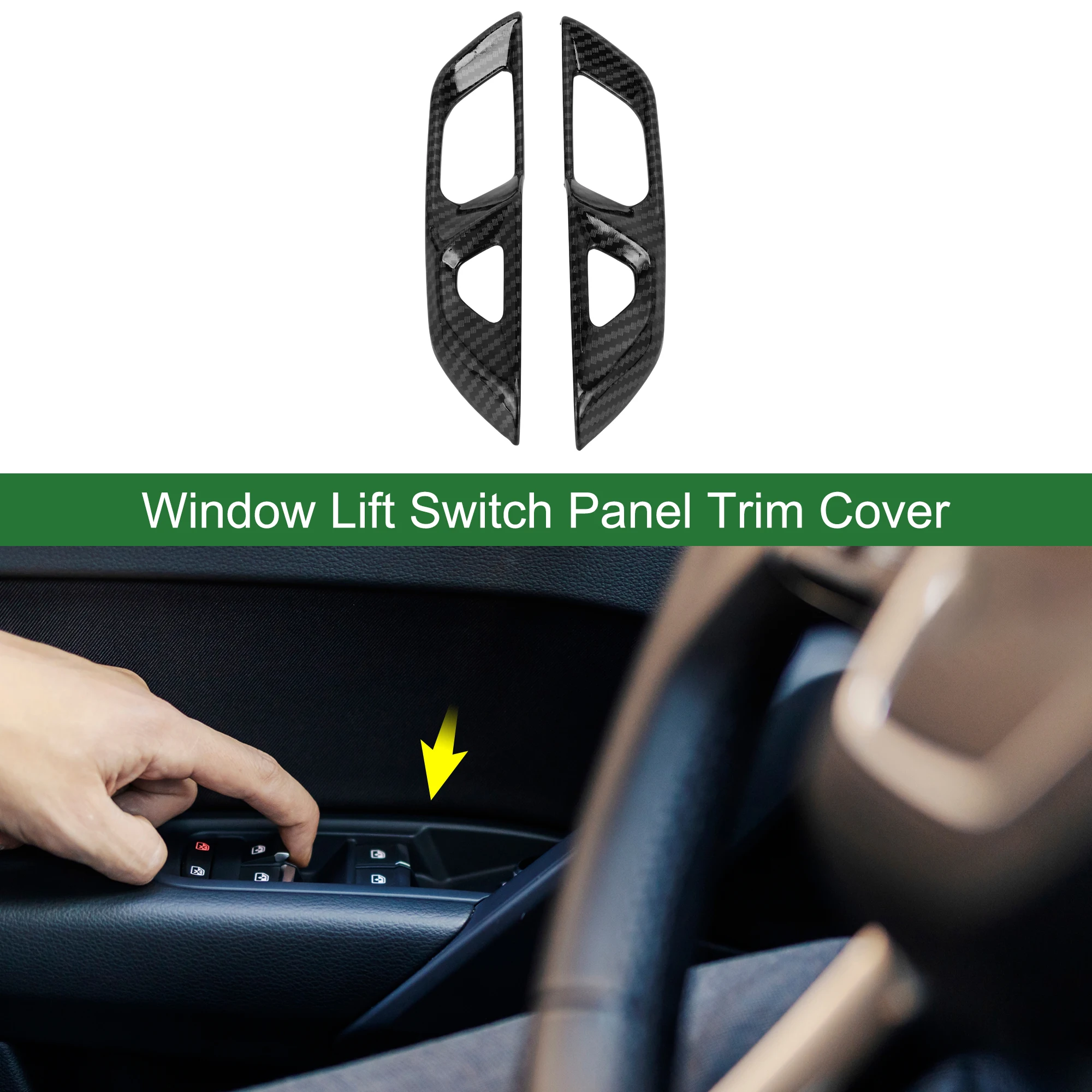 

UXCELL 1 Set Window Lift Switch Panel Trim Cover for Chevrolet Corvette C8 2020-2024