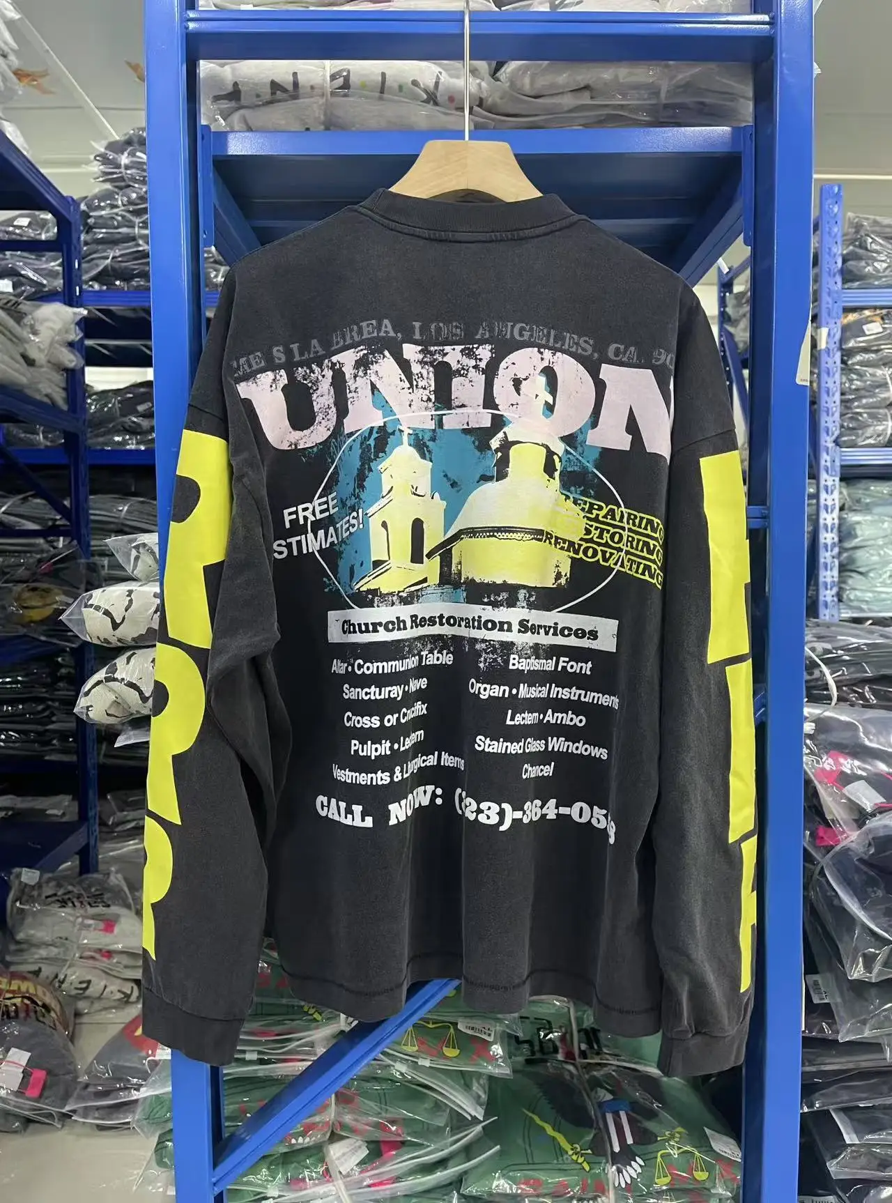 تي شيرت كبير الحجم 2025ss مغسول RRR123 UNION سلسلة كبسولة محدودة تي شيرت بأكمام طويلة للرجال والنساء عالي الجودة RRR 123 تي شيرت قطني