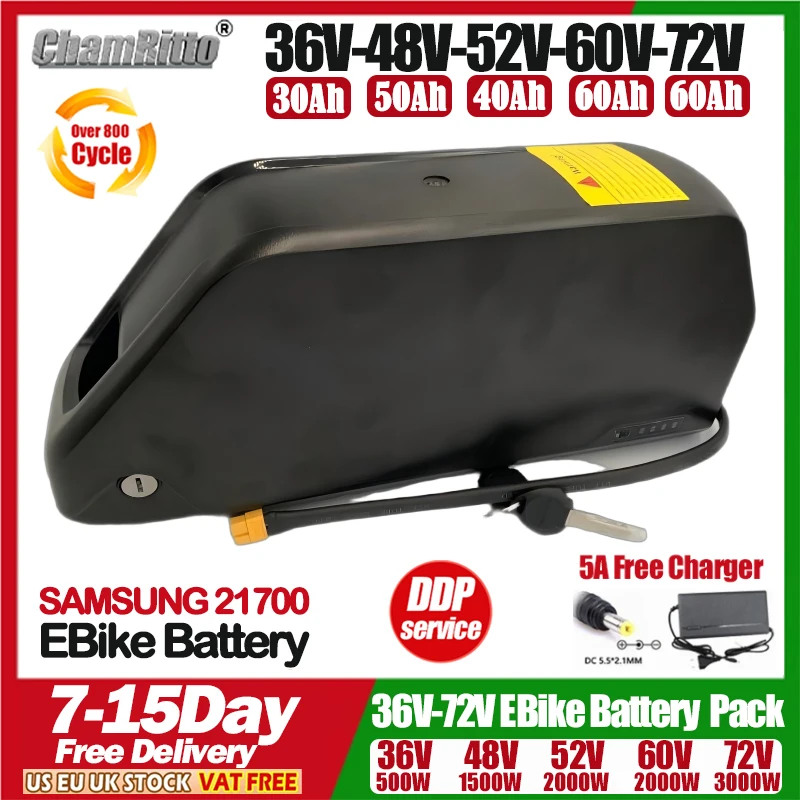

72V 3000w ebike kit 36v 48v 52v 750w Electric bicycle cham-rider 25ah 30 40ah 50ah 60ah 1000w Lithium Batterie 60V2000W Batterie
