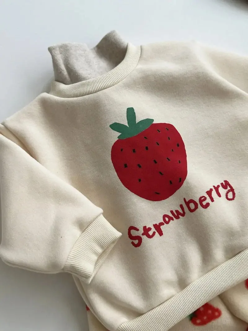 Autumn Winter Boy Girl Children Strawberries Long Sleeve Sweatshirt Kid Cotton Print Thick Warm Tops Baby Fashion Pullover Shirt