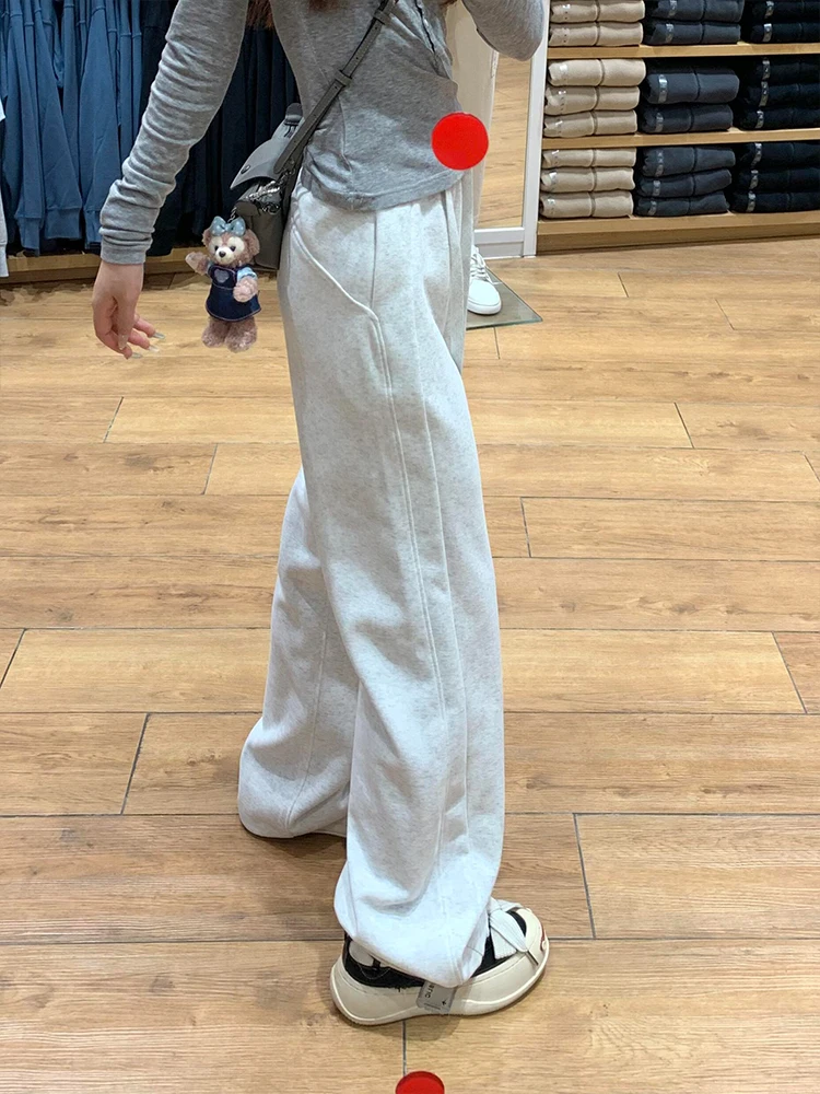 Lulu jambe droite Spor pantalons de survêtement ex automne épissure conception décontracté drapé minceur coupe ample coton jeunesse Faion