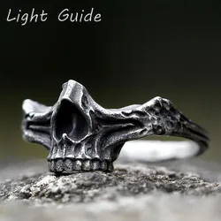 new Vintage Gothic Steel Skull Rings Man Punk Rock Skeleton Men Ring Male Punk Rock Party Jewelry Accessories free shipping