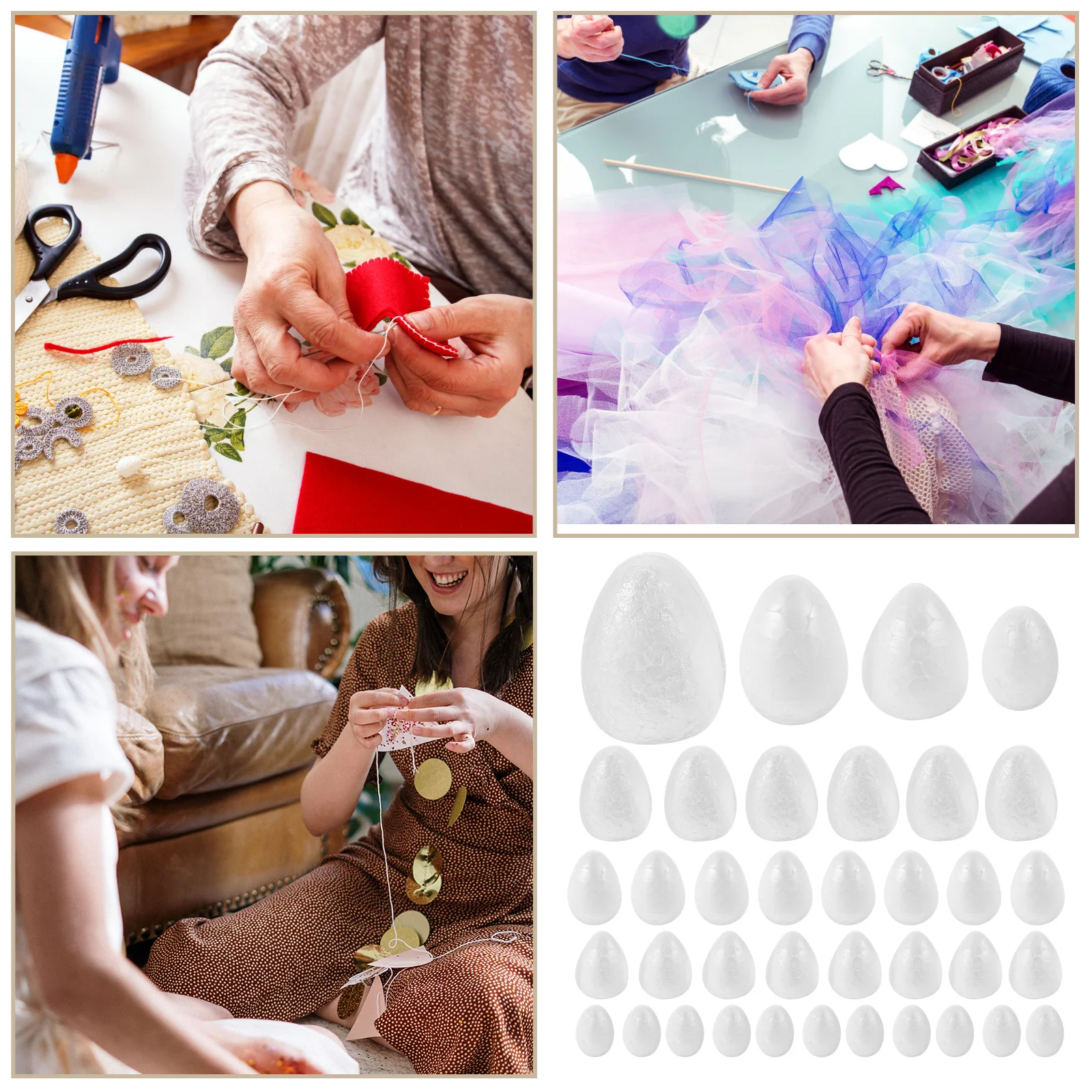 

100Pcs Foam Balls for Crafts Unpainted Drop Shaped DIY Craft Supplies Decorative Party Ornaments Light Easy to Carry Creative