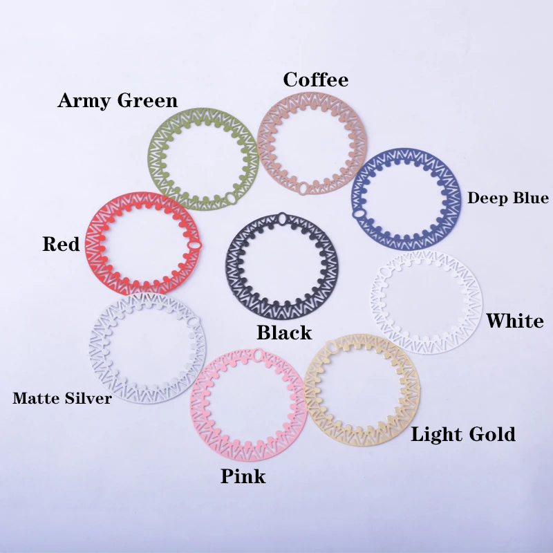 20 Stück AB2285 Messing-Schmuckanhänger, hellgoldene runde Charms, bemalte Verbindungsstücke, Anhänger für DIY-Ohrringe für Frauen, Zubehör – Detail 5