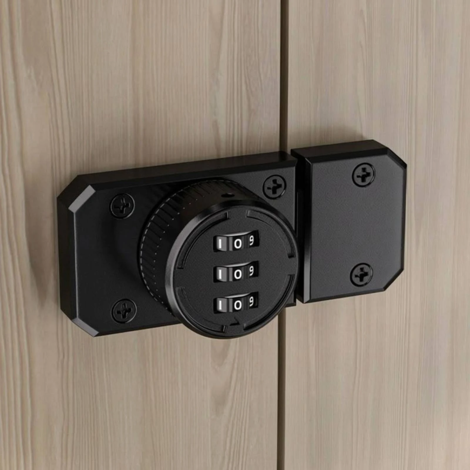 Keyless Combination Latch Black Finish Password Door Latch Metal Door Buckle Indoor Use Home Hardware Zinc Alloy