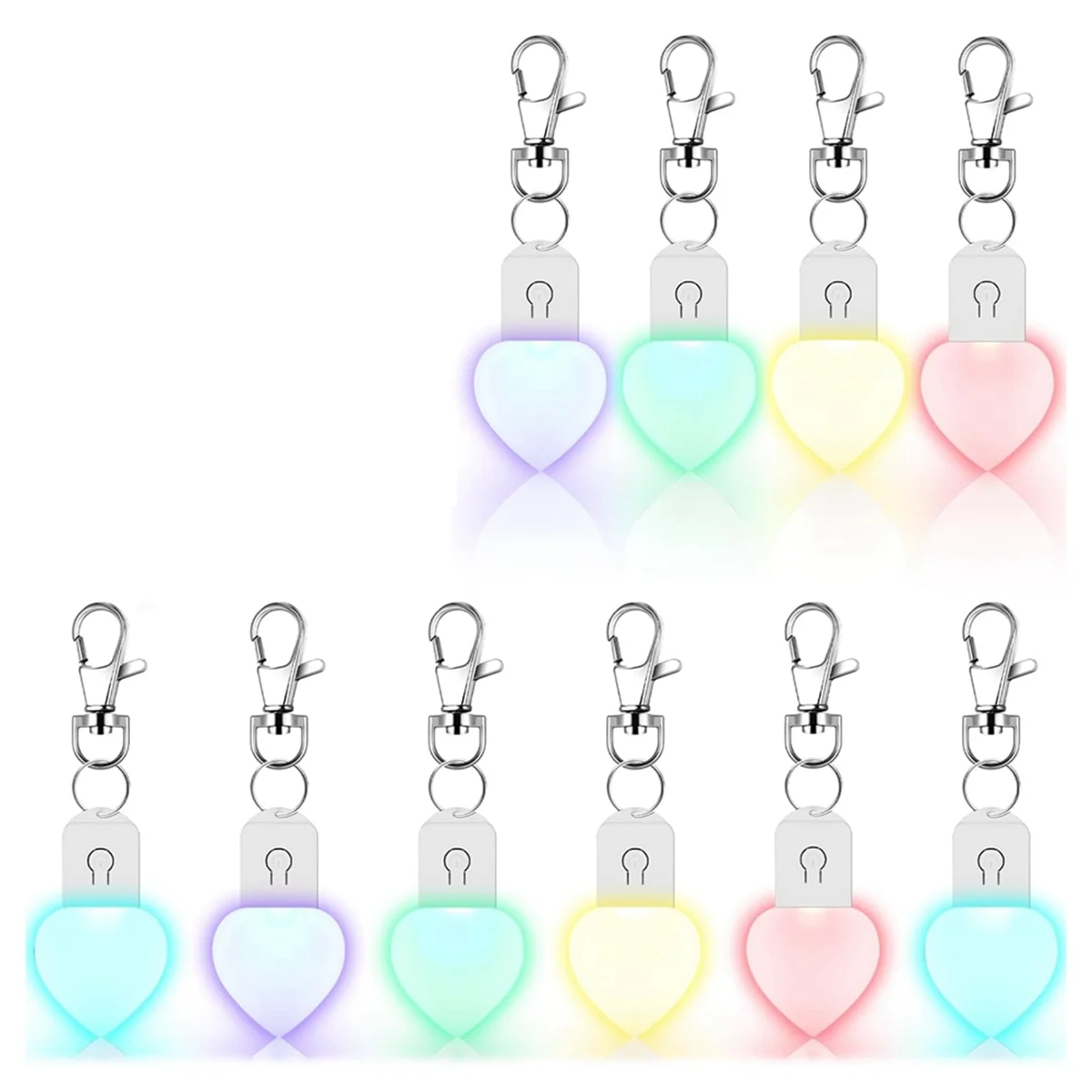 

10 Pcs LED Sublimation Blank Keychain Lighted Heart Shape Transfer Keychain Acrylic Heat Sublimation Blanks