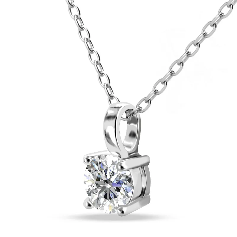 

Daisini 925 Sterling Silver Swarovski Crystals Round Cut Pendant Neckalce for Women Clavicle Chain 18k Rose Gold Plated Jewelry