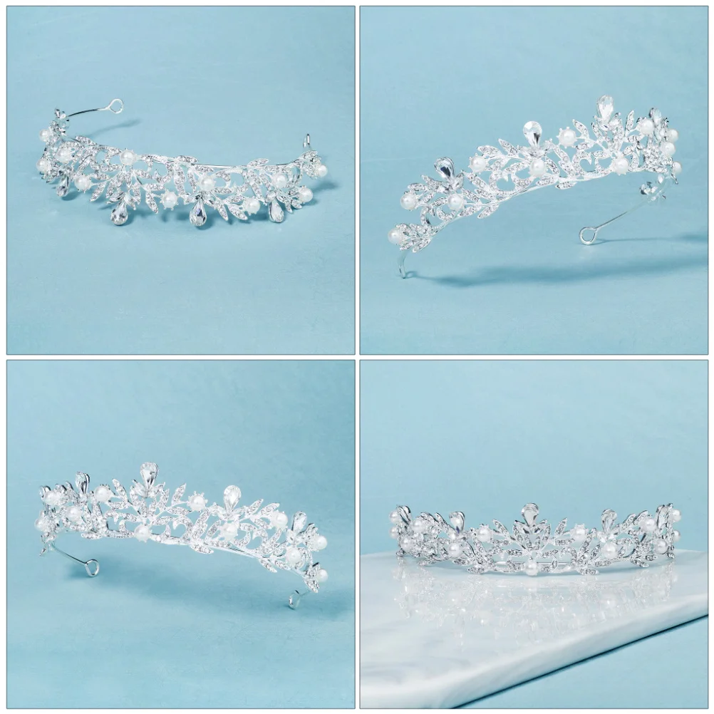 

1Pcs Pearl Rhinestone Crown Hair Hoop Bridal Wedding Party Headband Women Hair Accessories Crown Headdress Rhinestone Headdress