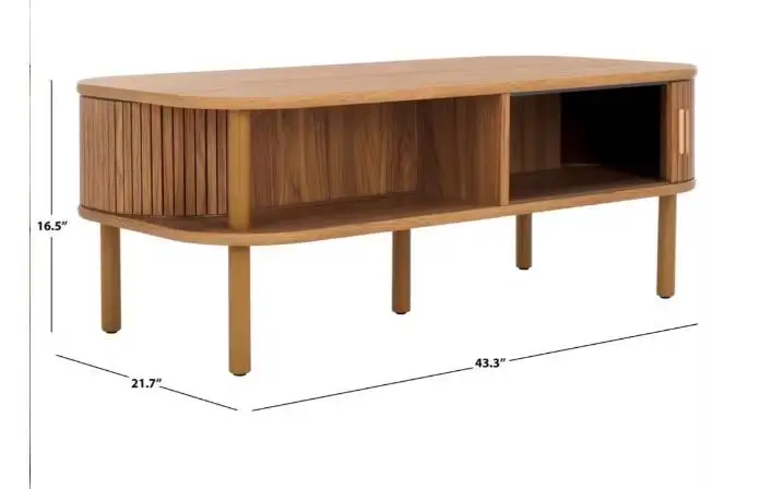 Morden Luxury Modern Home Decor Spliced Wooden Panel Coffee Table Living Room Furniture Setpromote sales